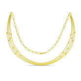 Gold chain necklace on a white background