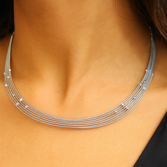 Celestia Silver Strands Necklace