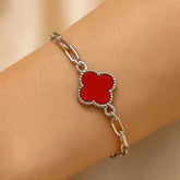 Crimson Clover 925 Silver Bracelet Mashha
