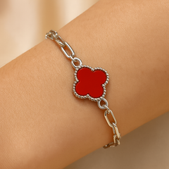 Crimson Clover 925 Silver Bracelet