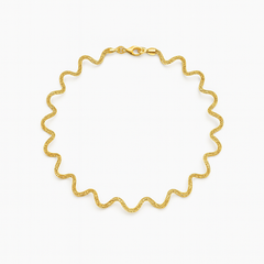 Mashha 925 Silver Golden Wave Anklet