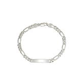 Sterling Silver Figaro ID Bracelet