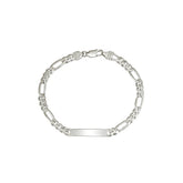 Sterling Silver Figaro ID Bracelet Mashha
