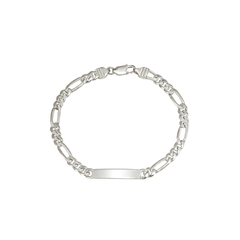 Sterling Silver Figaro ID Bracelet