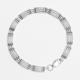 Triple-Link Silver Chain Bracelet