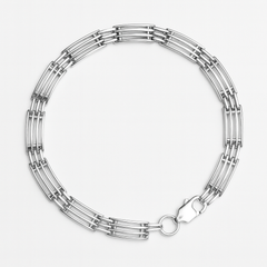 Triple-Link Silver Chain Bracelet