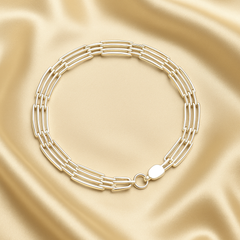 Triple-Link Silver Chain Bracelet