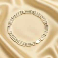 Triple-Link Silver Chain Bracelet Mashha