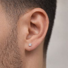 Mashha 925 Silver Classic Men’s Stud Piercing (Extra Small) oval Mashha