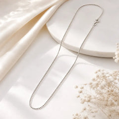 Mashha 925 Sterling Silver Rhodium Plated Legacy Ball Chain Mashha