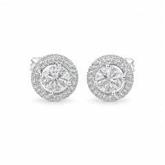Mashha 925 Silver Rhodium Plated Seraphine Halo Stud Earrings Mashha