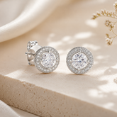 Mashha 925 Silver Rhodium Plated Seraphine Halo Stud Earrings Mashha
