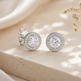 Mashha 925 Silver Rhodium Plated Seraphine Halo Stud Earrings Mashha