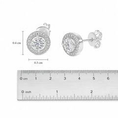 Mashha 925 Silver Rhodium Plated Seraphine Halo Stud Earrings Mashha