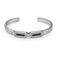 Noir Hexa Cuff – 925 Silver Men's Bracelet