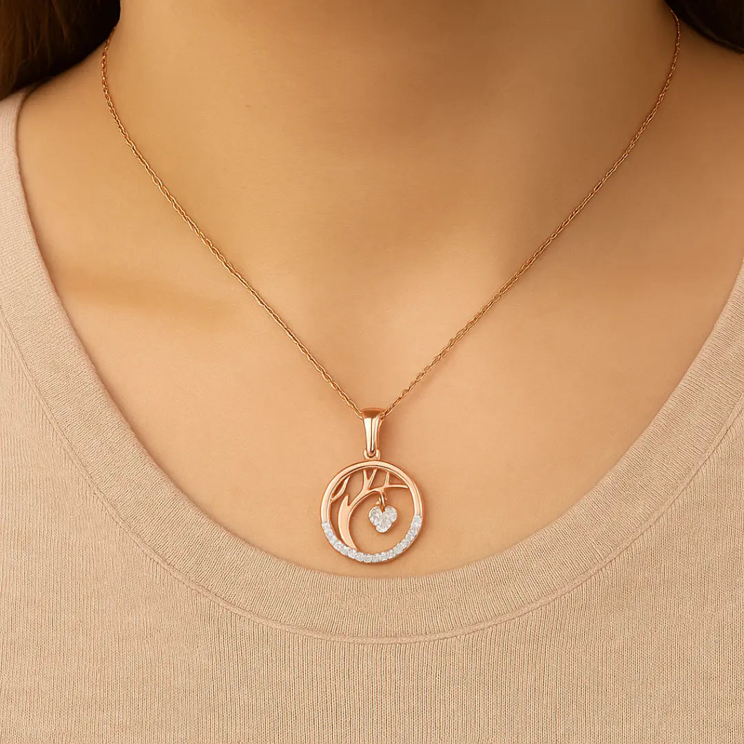 Rose gold Tree of Life Pendant Mashha