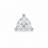Men 925 Sterling Silver Rhodium-Plated Cubic Zirconia Studded Triangular Studs Mashha