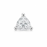 Men 925 Sterling Silver Rhodium-Plated Cubic Zirconia Studded Triangular Studs Mashha