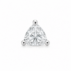 Men 925 Sterling Silver Rhodium-Plated Cubic Zirconia Studded Triangular Studs Mashha