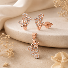 Mashha 925 Sterling Silver Flora Dew Drop Set
