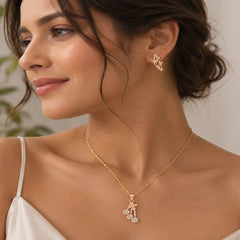 Mashha 925 Sterling Silver Flora Dew Drop Set Mashha