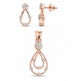 Mashha 925 Sterling Silver Rosé Teardrop Elegance Set
