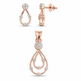 Mashha 925 Sterling Silver Rosé Teardrop Elegance Set Mashha
