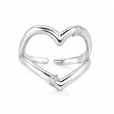 Mashha 925 Sterling Silver Open Heart Ring (Adjustable) Mashha