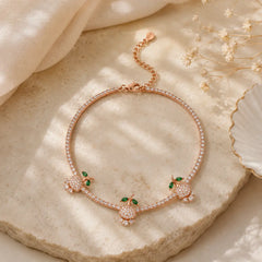 Mashha 925 Silver Rose Garden Sparkle Anklet Mashha
