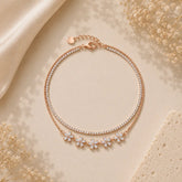 Mashha 925 Silver Sakura Sparkle Anklet Mashha