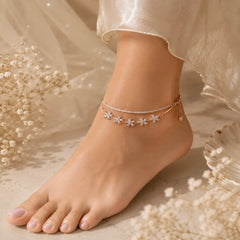 Mashha 925 Silver Sakura Sparkle Anklet Mashha