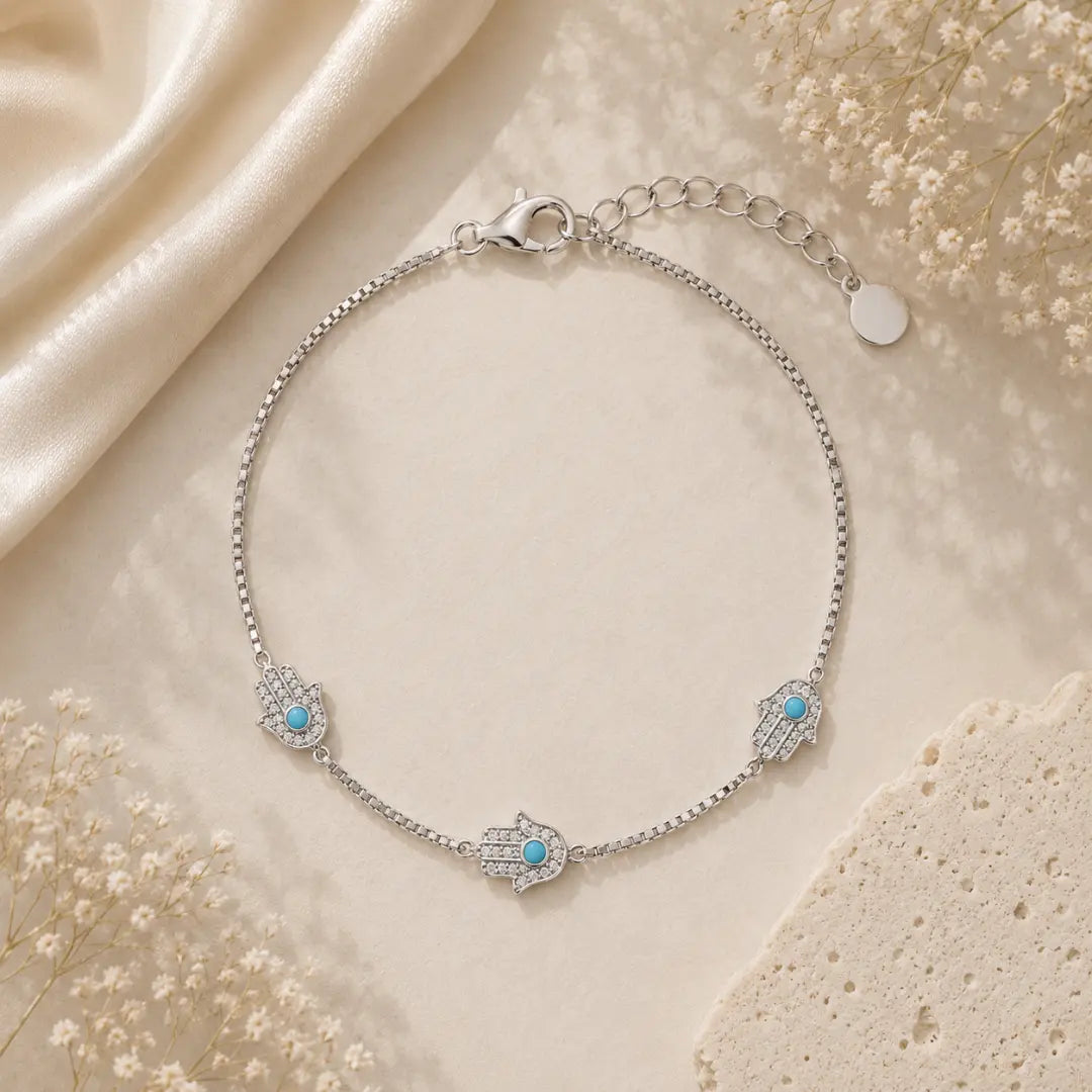 Mashha Evil Eye Guardian Anklet (silver) Mashha