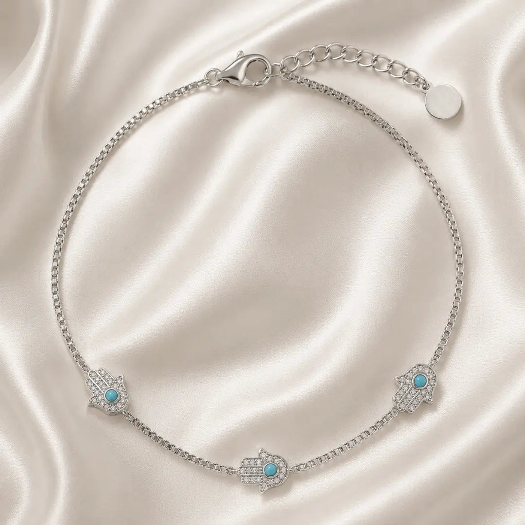 Mashha Evil Eye Guardian Anklet (silver) Mashha