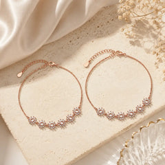 Mashha 925 Silver Sunflower Sparkle Anklet Mashha