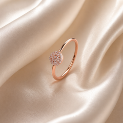 Mashha 925 Silver Celestia Orb Ring (Rose Gold)