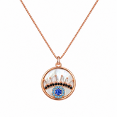Mashha 925 Silver Nazar Crown Pendant Necklace