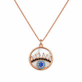 Mashha 925 Silver Nazar Crown Pendant Necklace Mashha