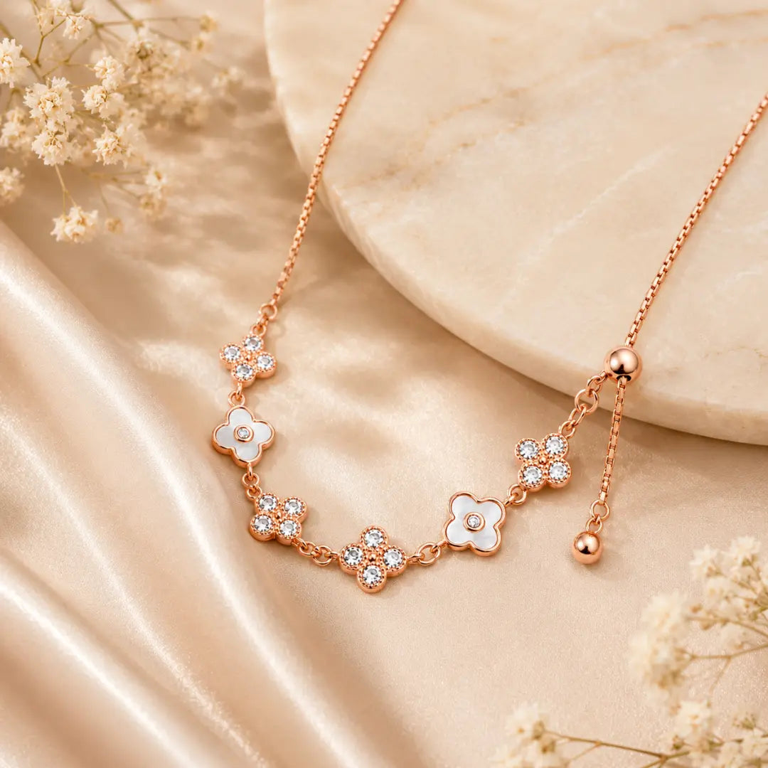 Mashha Apsara Grace 925 Sterling Silver Necklace (Rose Gold Finish) Mashha