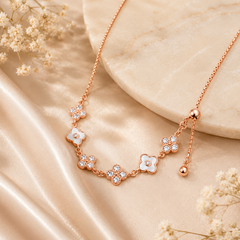 Mashha Apsara Grace 925 Sterling Silver Necklace (Rose Gold Finish)