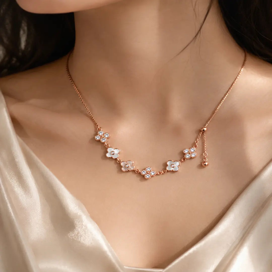 Mashha Apsara Grace 925 Sterling Silver Necklace (Rose Gold Finish) Mashha