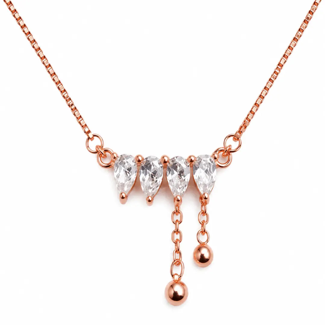Mashha 925 Silver Crystal Cascade Necklace Mashha
