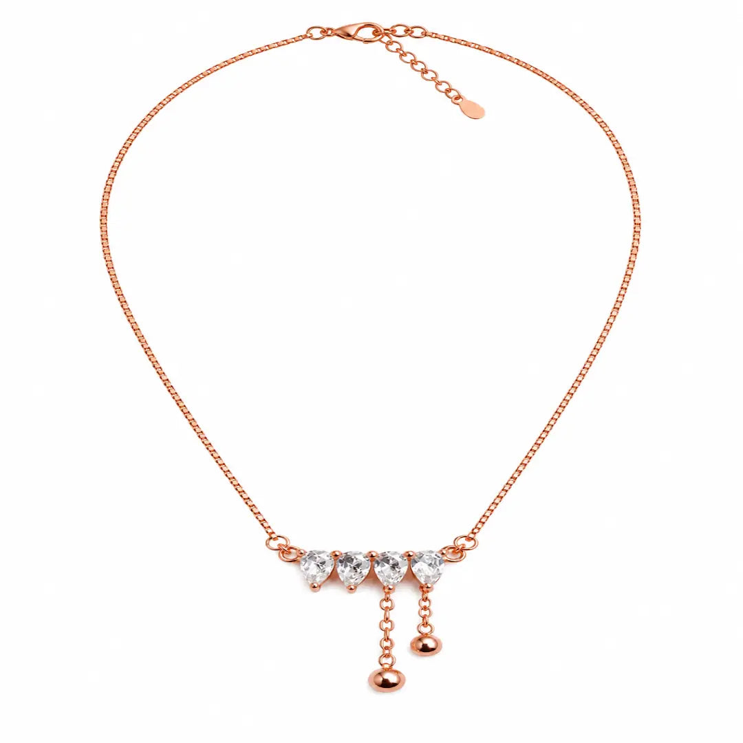 Mashha 925 Silver Crystal Cascade Necklace Mashha