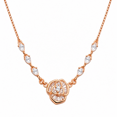 Mashha 925 Silver Rosé Fleur Crystal Necklace