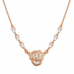 Mashha 925 Silver Rosé Fleur Crystal Necklace Mashha