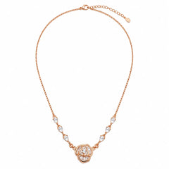 Mashha 925 Silver Rosé Fleur Crystal Necklace Mashha