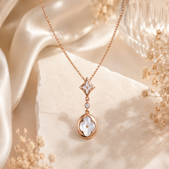 Mashha 925 Silver Clover Kiss Necklace