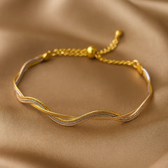 Mashha 925 Silver Aurelia Two-Tone Italian Bracelet