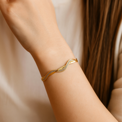 Mashha 925 Silver Aurelia Two-Tone Italian Bracelet