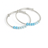 Mashha 925 Silver Baby Blue Bangles