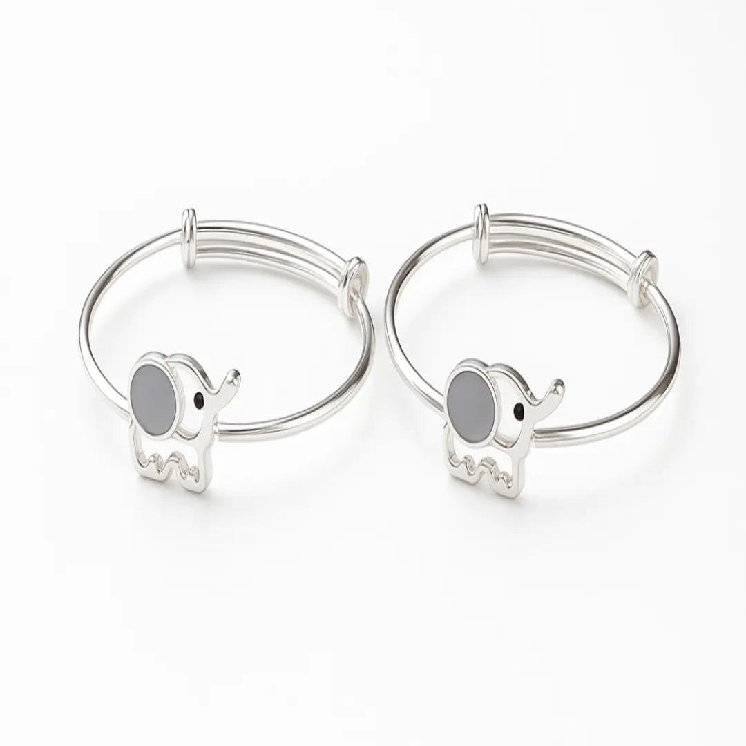 Mashha 925 Silver Tiny Trunk Baby Bangles Mashha